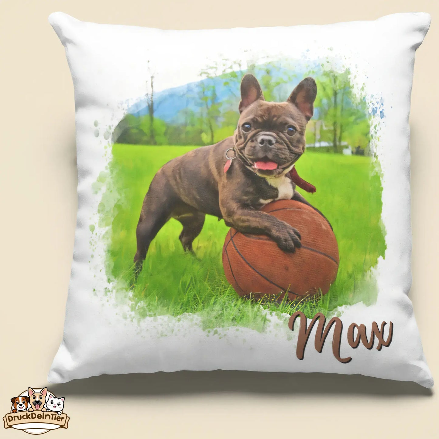 Personalisiertes Comic-Haustierkissen