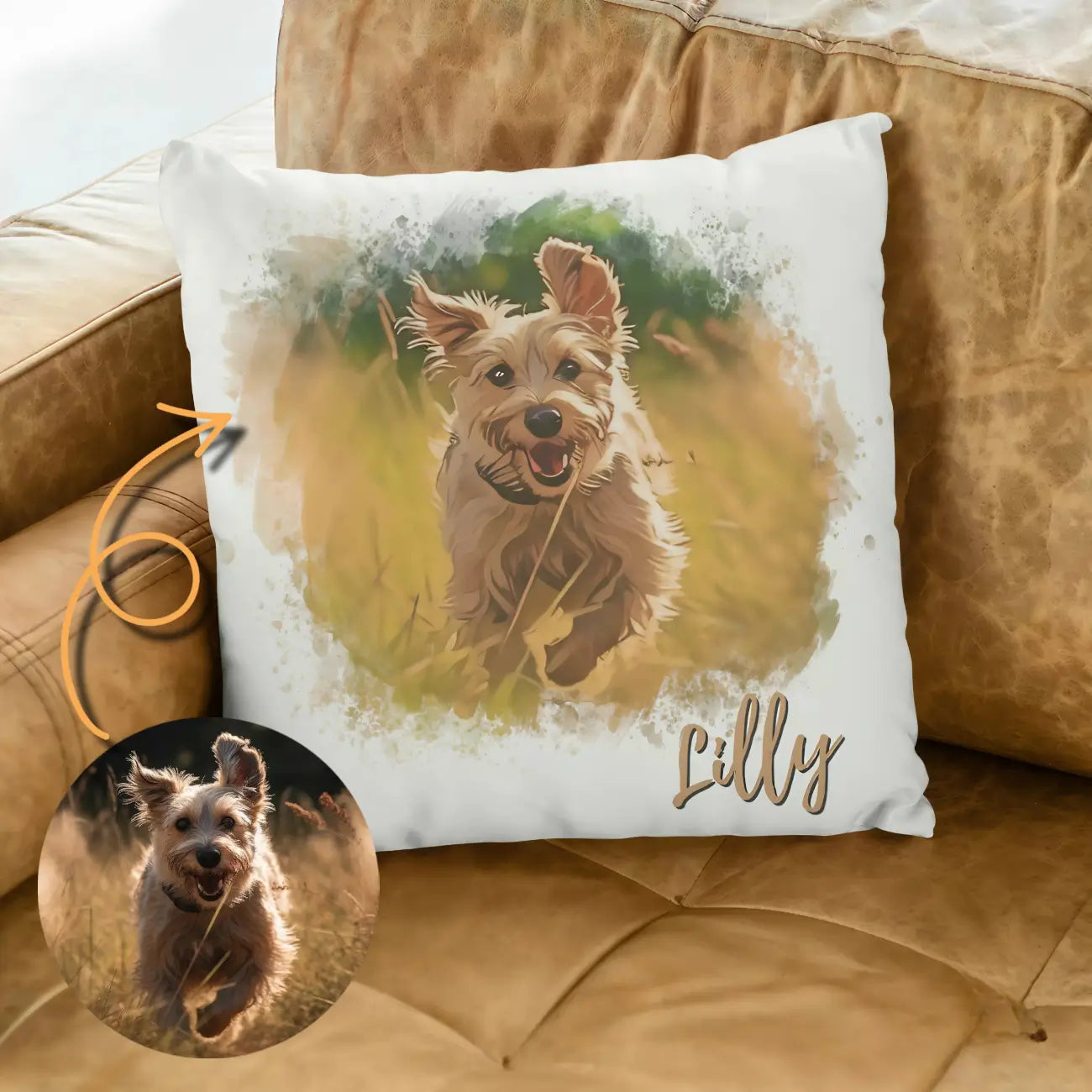 Lifestlye Comic-Kissen mit Hundebild – personalisiert Yorkshire Terrier