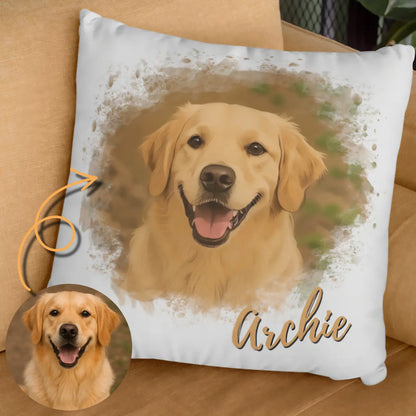 Lifestlye Comic-Kissen mit Hundebild – personalisiert Golden Retriever