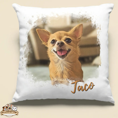 Personalisiertes Comic-Haustierkissen